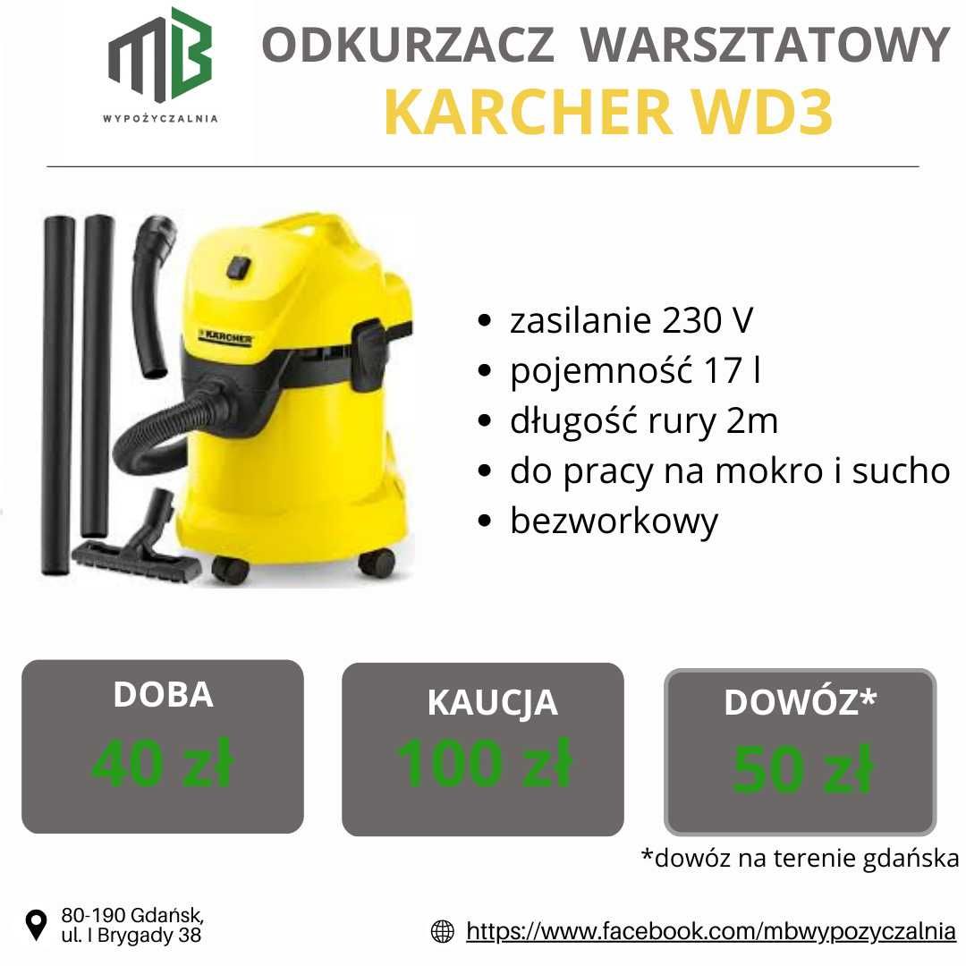 Odkurzacz budowlany / przemysłowy / do pyłu WYNAJEM na sucho/ na mokro