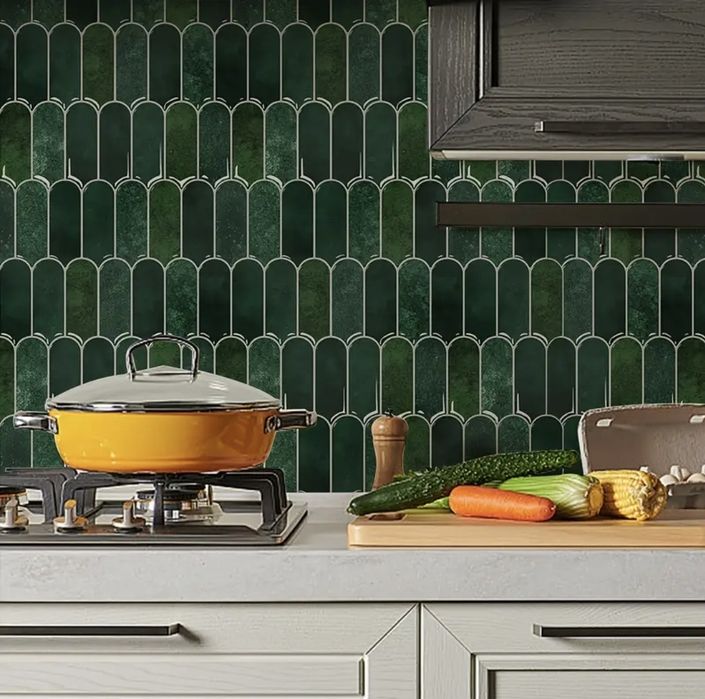 Płytki naklejane zielone Kafelki samoprzylepne na ścianę 20 sztuk