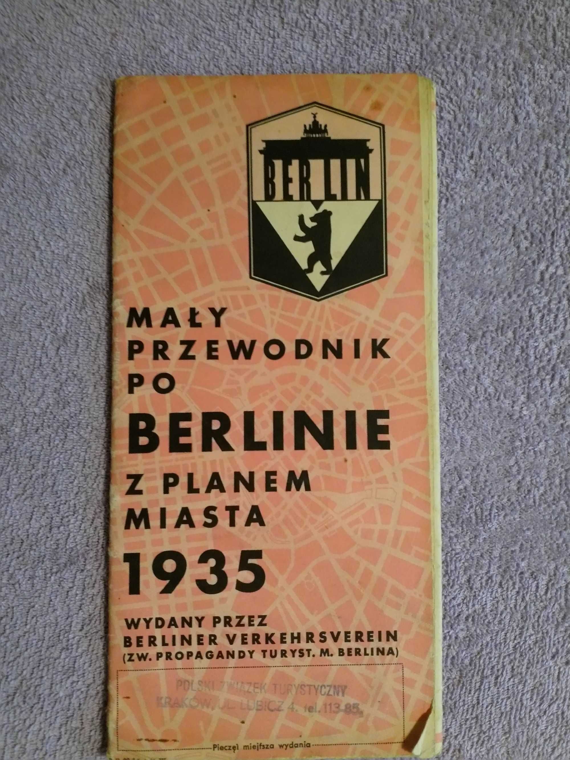 Plan Berlina z 1935 roku z informacją turystyczną