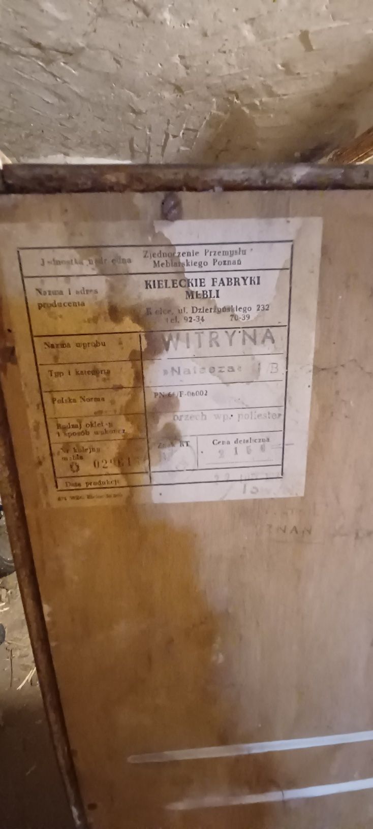 Witryna prl, szafa biblioteczka "natasza" kieleckie fabryki mebli