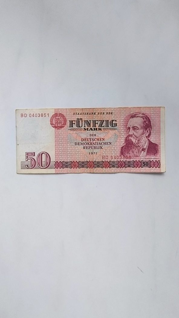 Banknot DDR nominał 50 marek