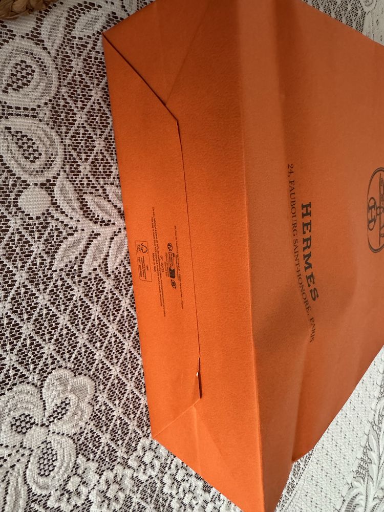 Hermes orange torba zakupowa, prezentowa duza 43x28x10 cm