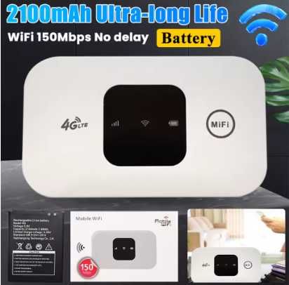 4G LTE Роутер WiFi, батарея 2100 мАг, мобільний інтернет до 150 Мбіт/с
