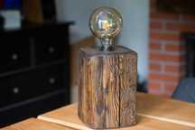 LAMPA z drewna, z belki, Desing Loft Industrial Designerska, nocna