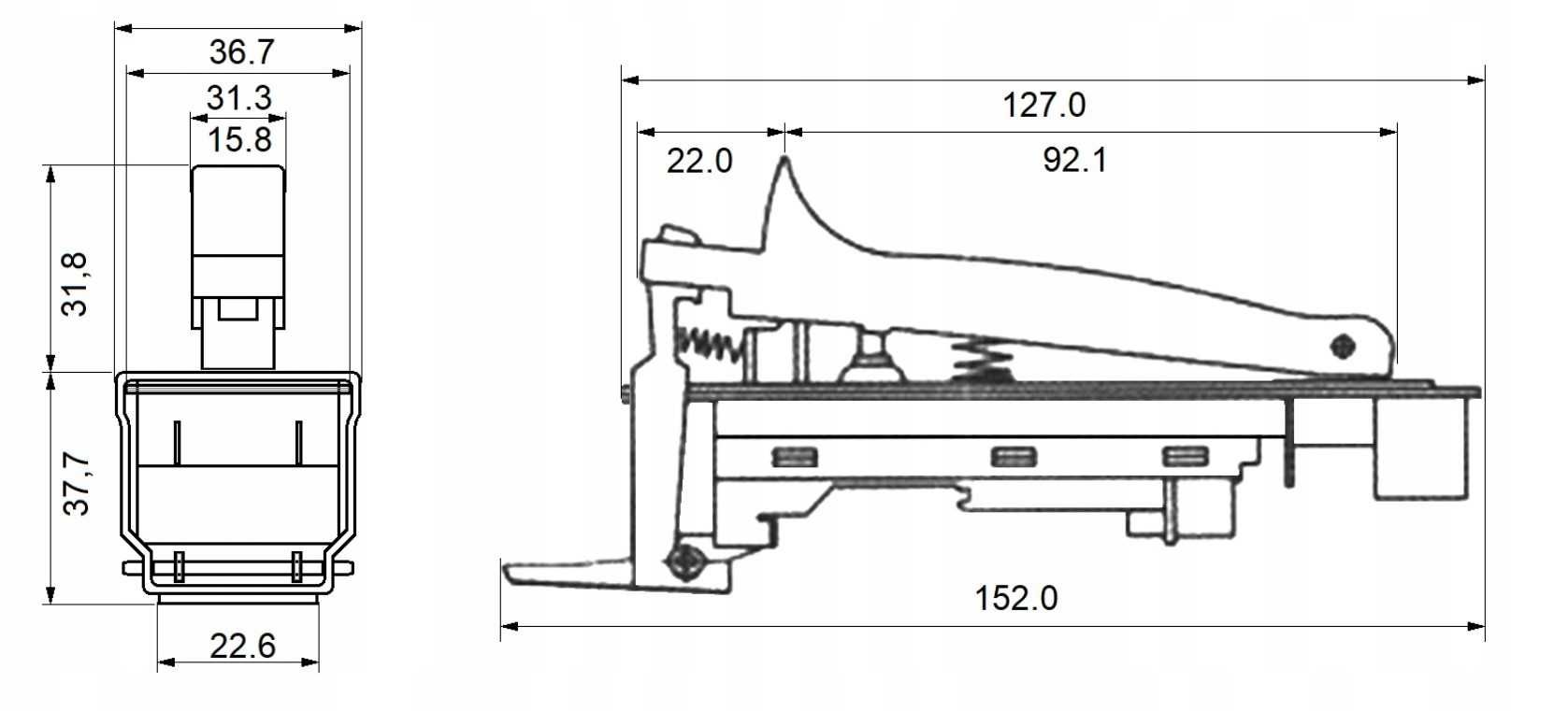 Wyłącznik włącznik Falon-Tech szlifierka kątowa FA23006S FA5-12/2B