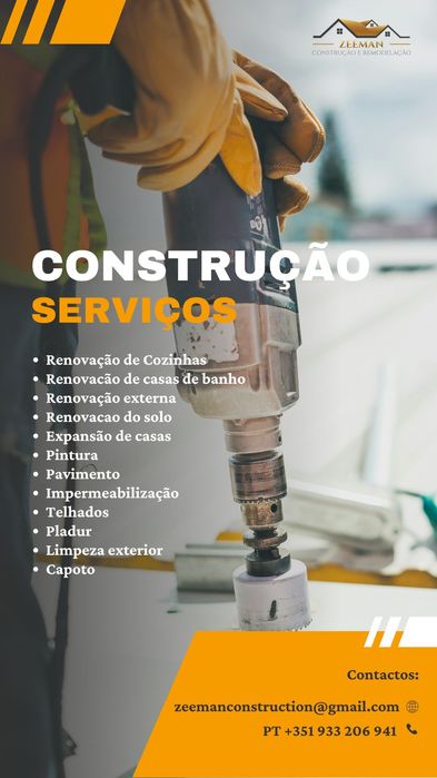 Serviços de construção e remodelações