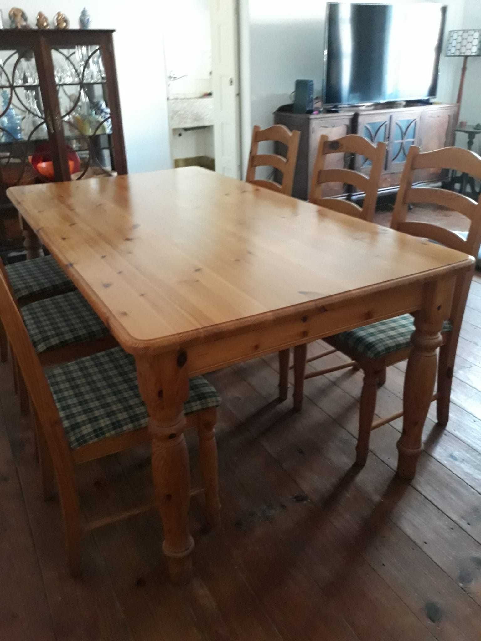Mesa de jantar sala grande madeira maciça