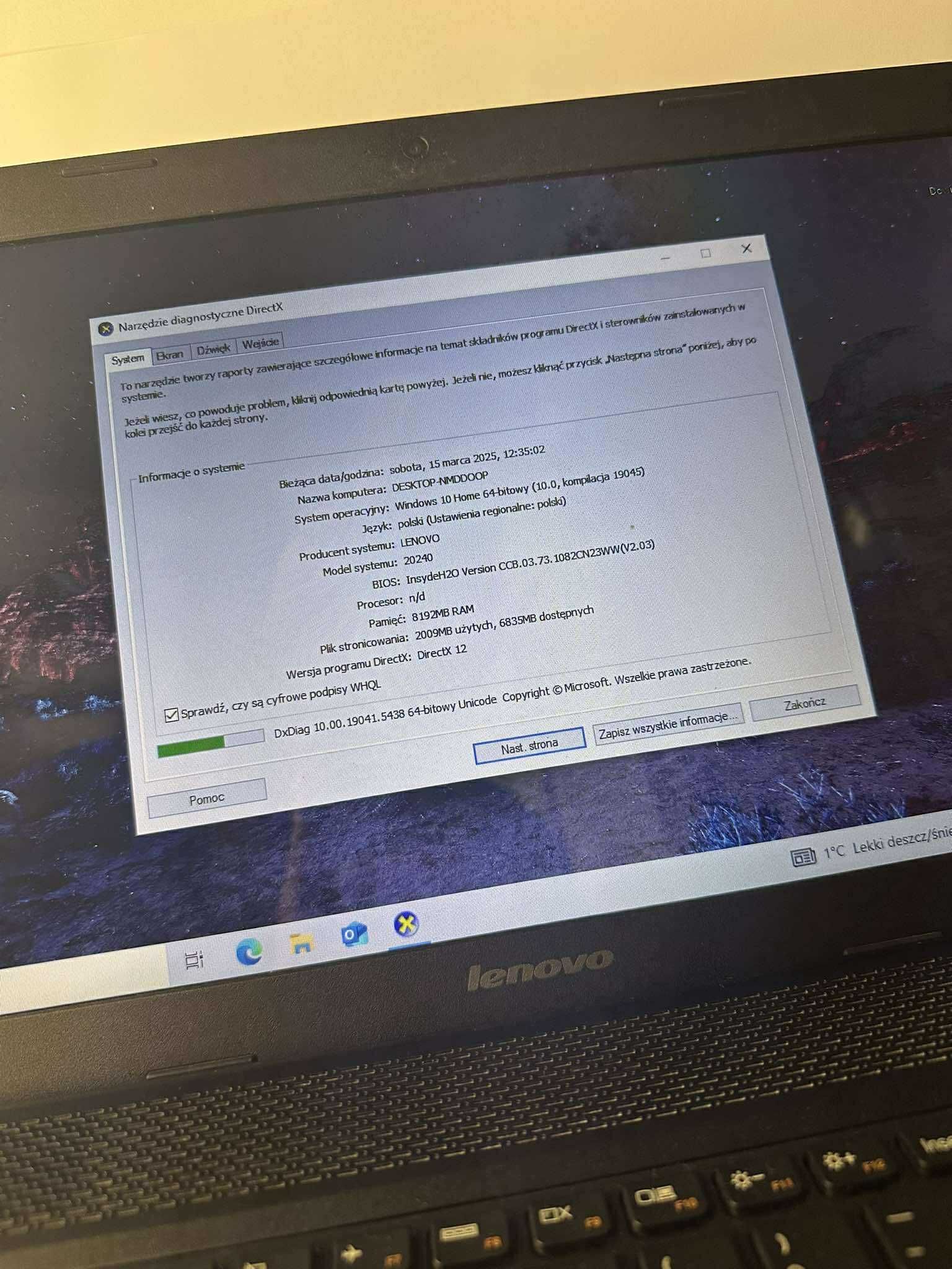Laptop Lenovo G505 (681/25) tyl