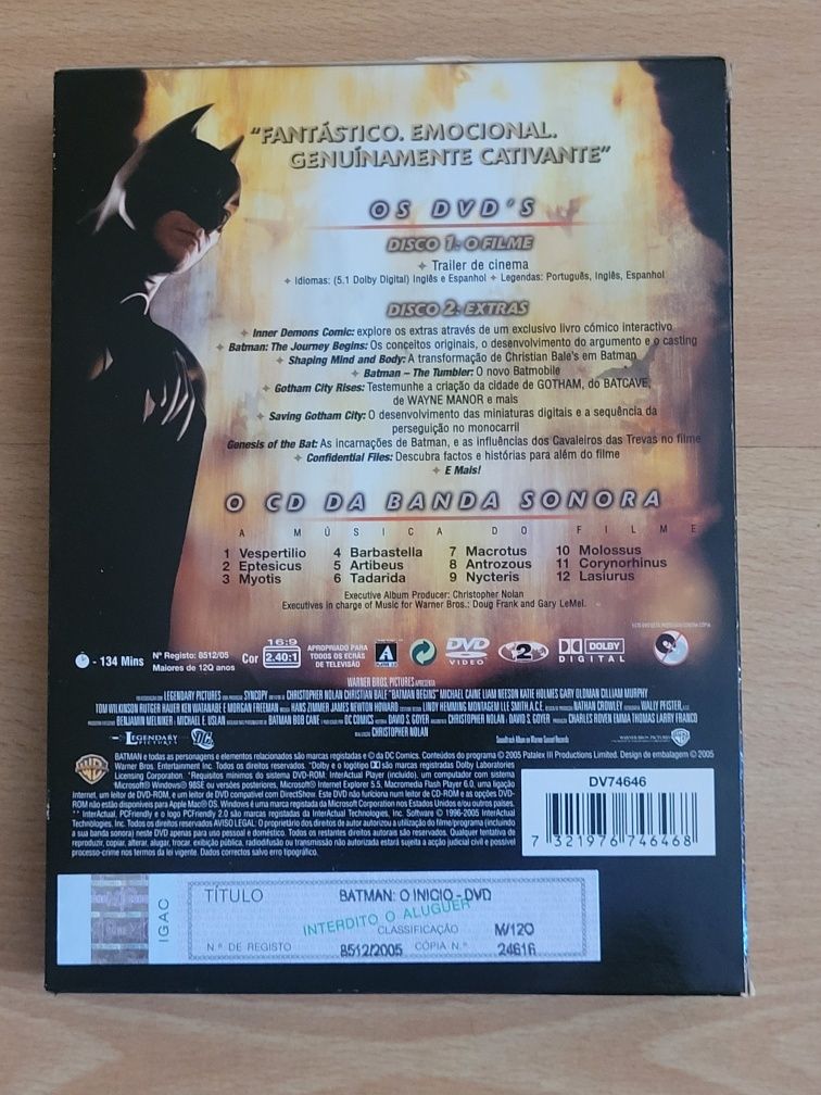 Batman Begins DVD + CD da banda sonora ed. de colecionador