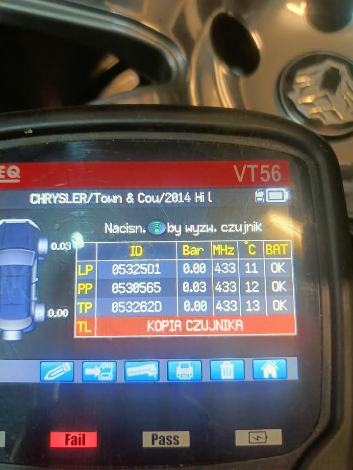 3 czujniki ciśnienia opon Chrystusa T&c, dodge