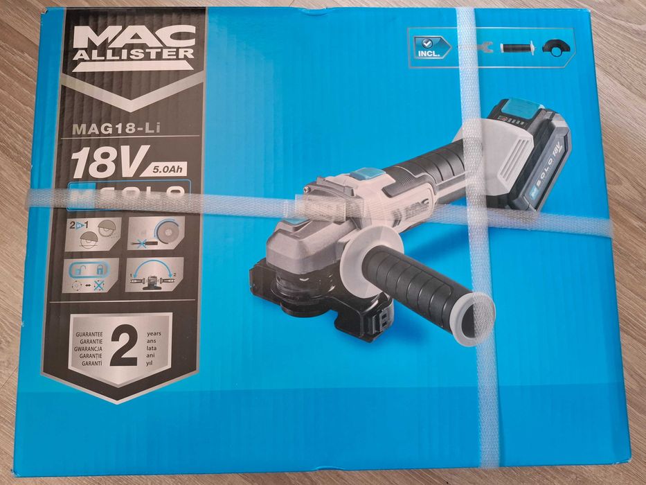 NOWA szlifierka MacAllister 18V 5.0Ah !! bateria  szybka ładowarka