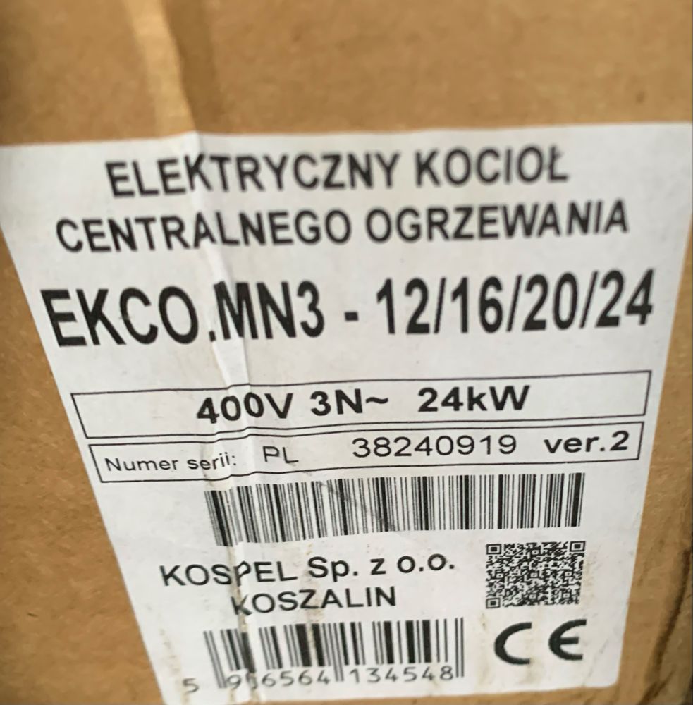 Kocioł elektryczny KOSPEL EKCO.MN3 -12/16/20/24 kW 400V NOWY OKAZJA