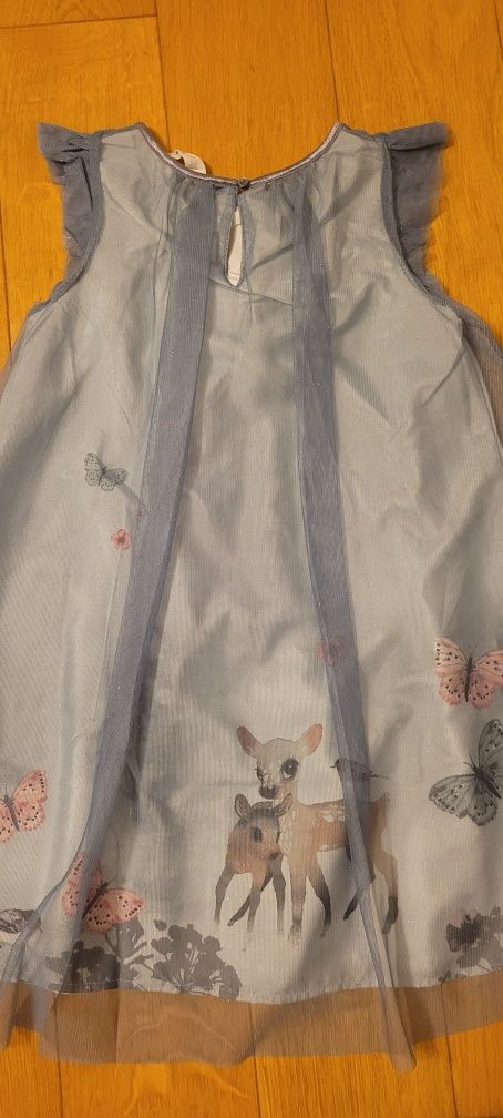 Sukieneczka tiul atłas saenki H&M 134cm stan ideal elegancka 2warsty