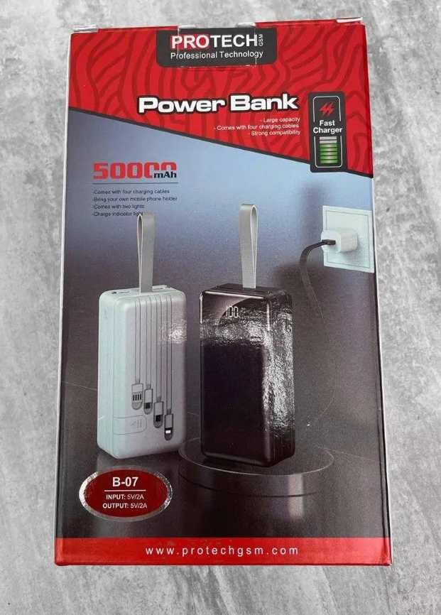 Хит продаж! Мощный повербанк 50000 mAh mah lider с фонариком