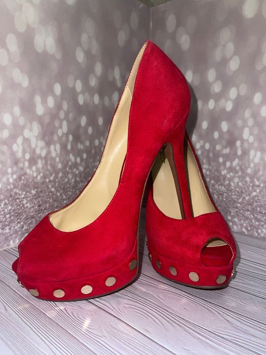 Туфлі замшеві червоні