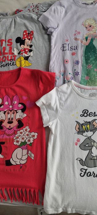 4szt bluzki koszulki T-shirt krótki rękaw 110-116