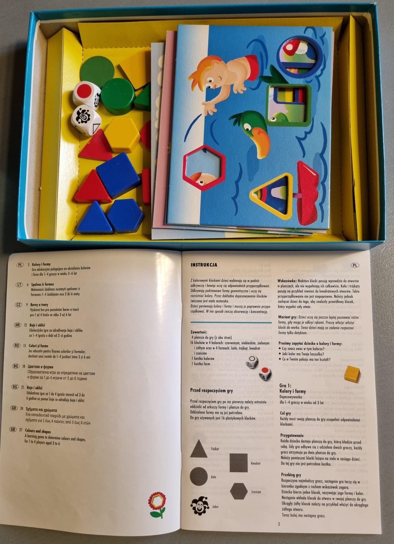 Zestaw Puzzle Pucio + Gra edukacyjna Kolory i kształty