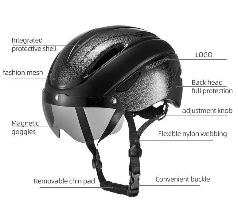 Шлем Rockbros WT-018 светодиодный габарит велошлем велошолом