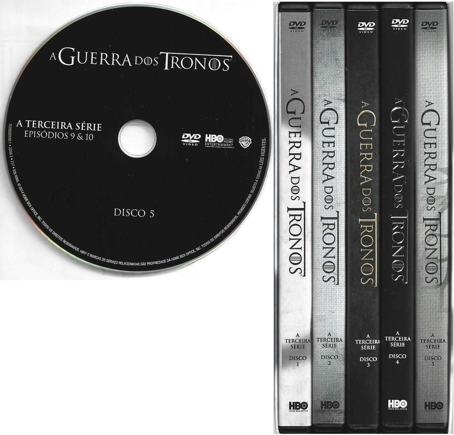 Guerra dos Tronos - - - 3ª Temporada - - - - - 5 X DVD