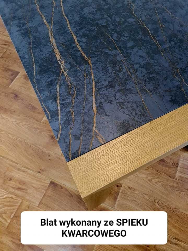 Stół z blatem kwarcowym + 6 krzeseł – elegancki i nowoczesny zestaw