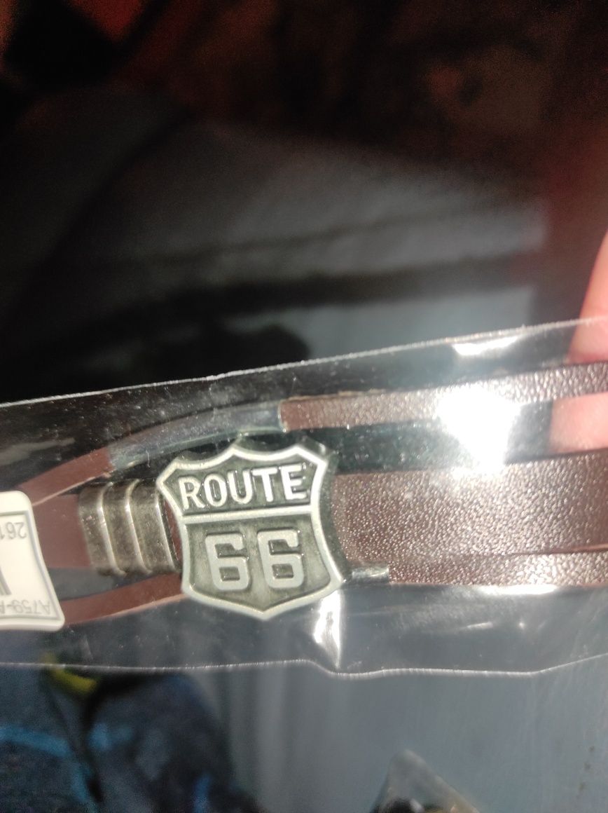 Opaska z prawdziwej skóry Route 66. Nowa