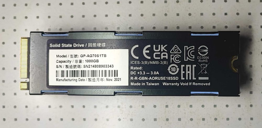 SSD накопичувач Gigabyte Aorus Gen4 7000s Prem 1TB (health 100%)