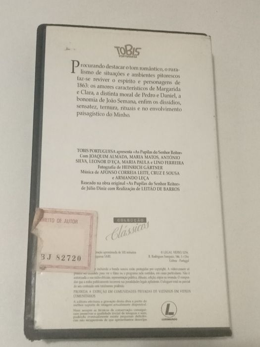 Cassete VHS  As Pupilas do Senhor Reitor