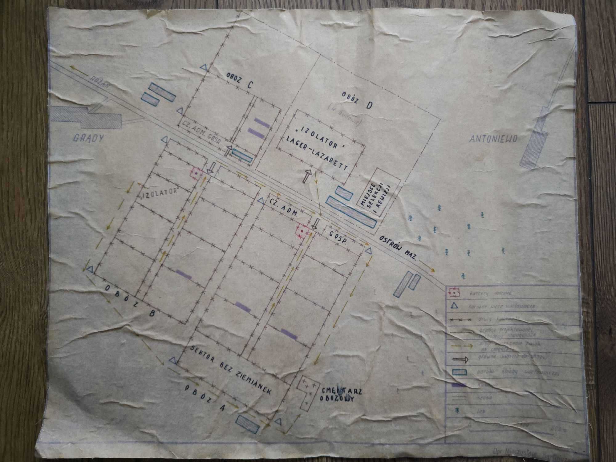 Mapa stalagu w Grądach 1941