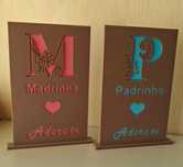 Placa Decorativa “Madrinha” ou “Padrinho”