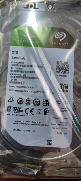Dysk SEAGATE BarraCuda 2TB HDD ST2000DM008 nowy