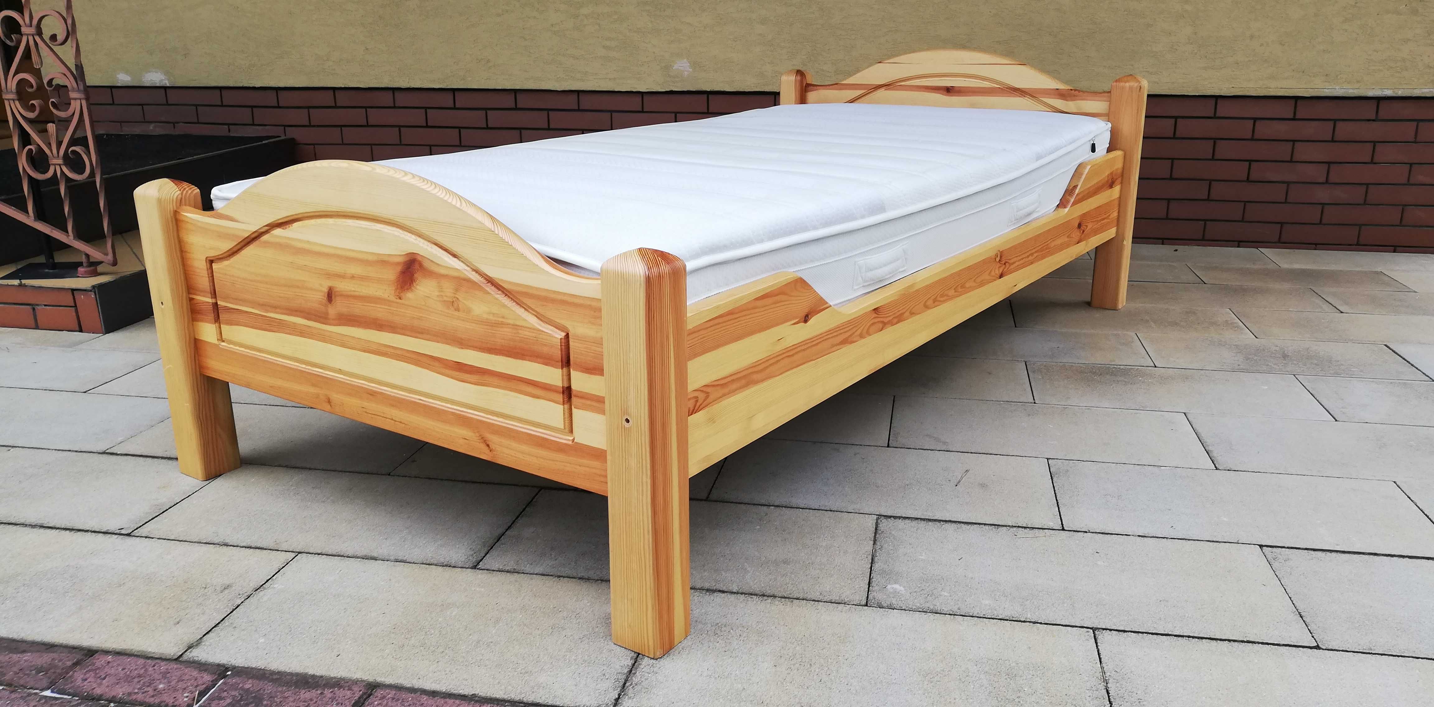 łózko drewniane stylowe materac 100x200 pojedyncze sypialnia rama