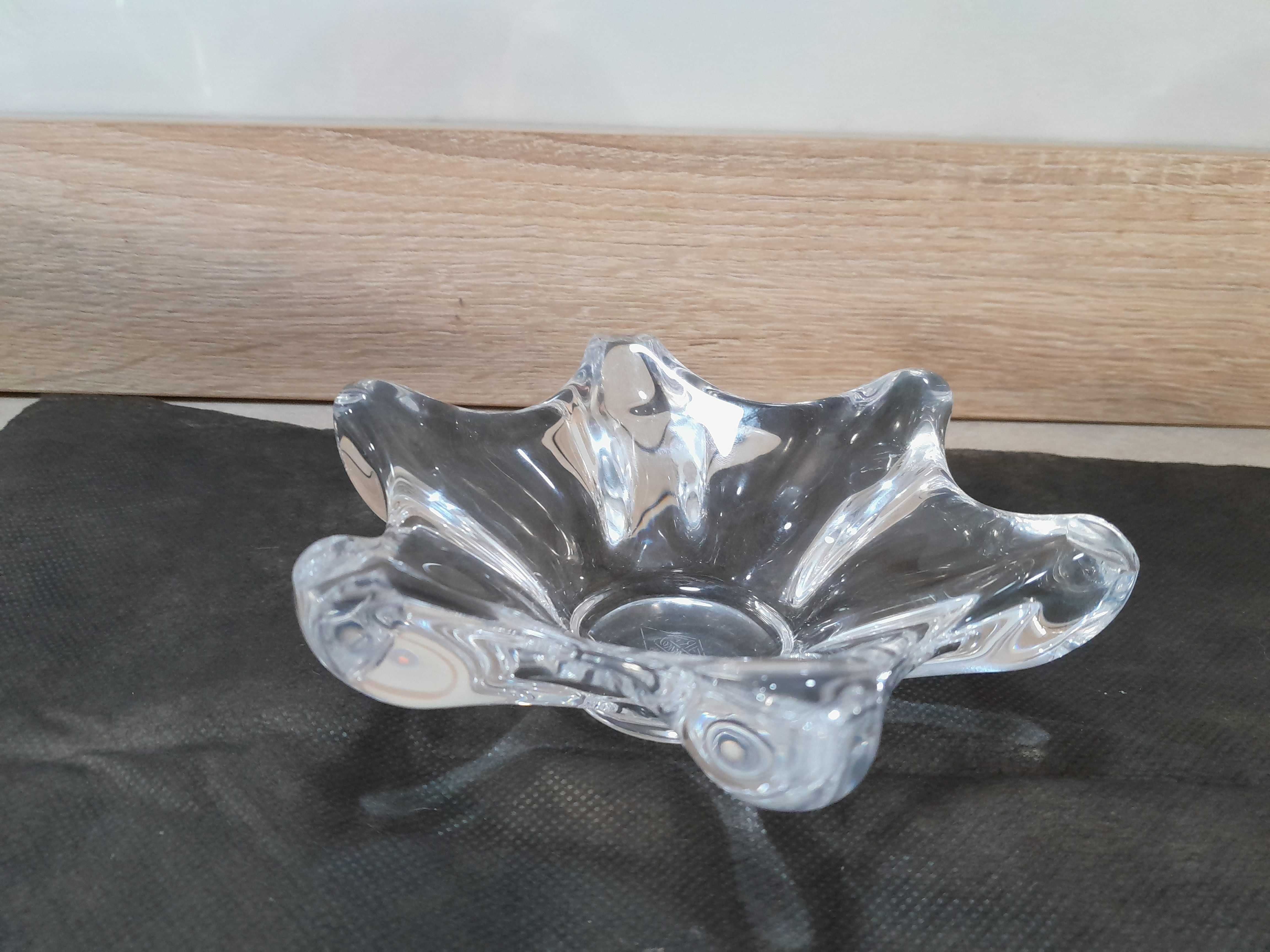 świecznik UNIKAT! sygnowany, szkło kryształowe Crystal Art Vannes