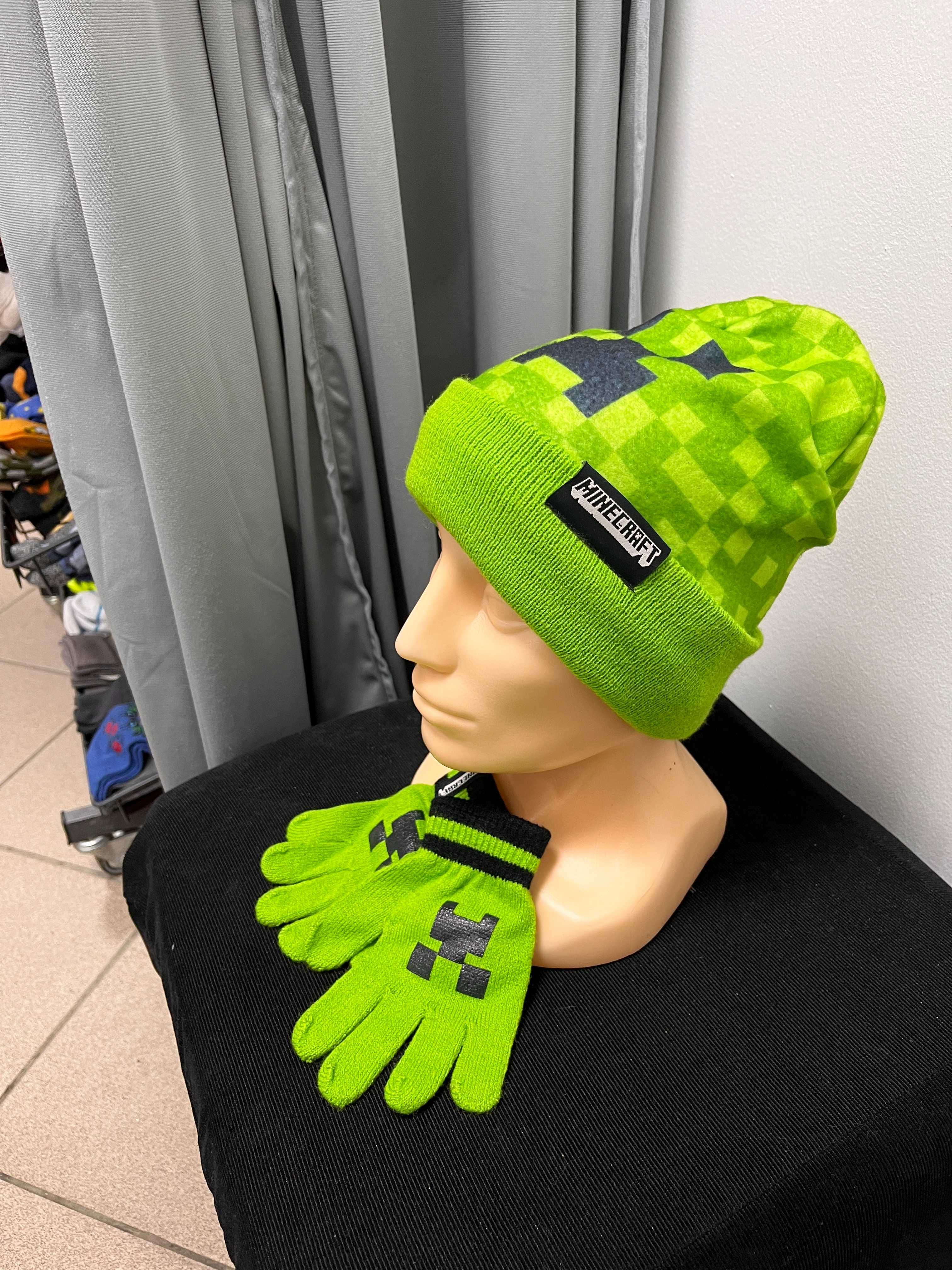 Komplet czapka+rękawiczki Minecraft