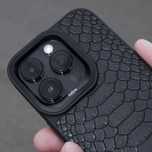 Кожаный чехол питон Kajsa Snake для iPhone 15, Pro, Max