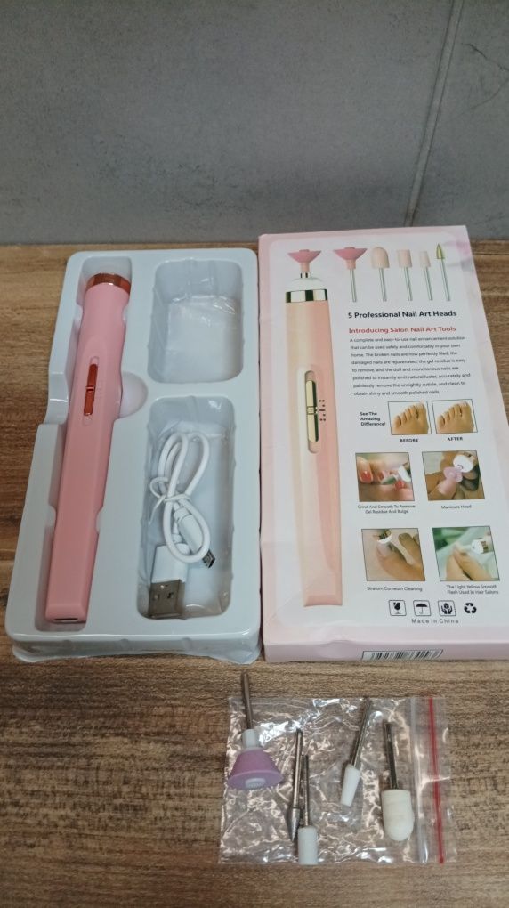 Frezarka do paznokci manicure. Bezprzewodowa ładowana na USB