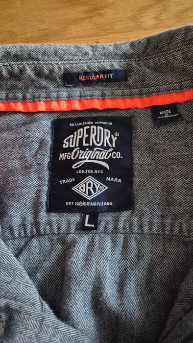 Koszula męska bawełniana Superdry w jodełkę