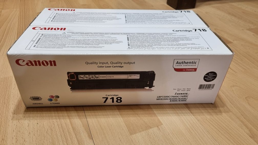 2 x Toner 718 Black Canon, HP...