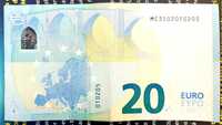 Nota 20 Euros Capicua Portugal letra M 2015 9 números seguidos Capicua