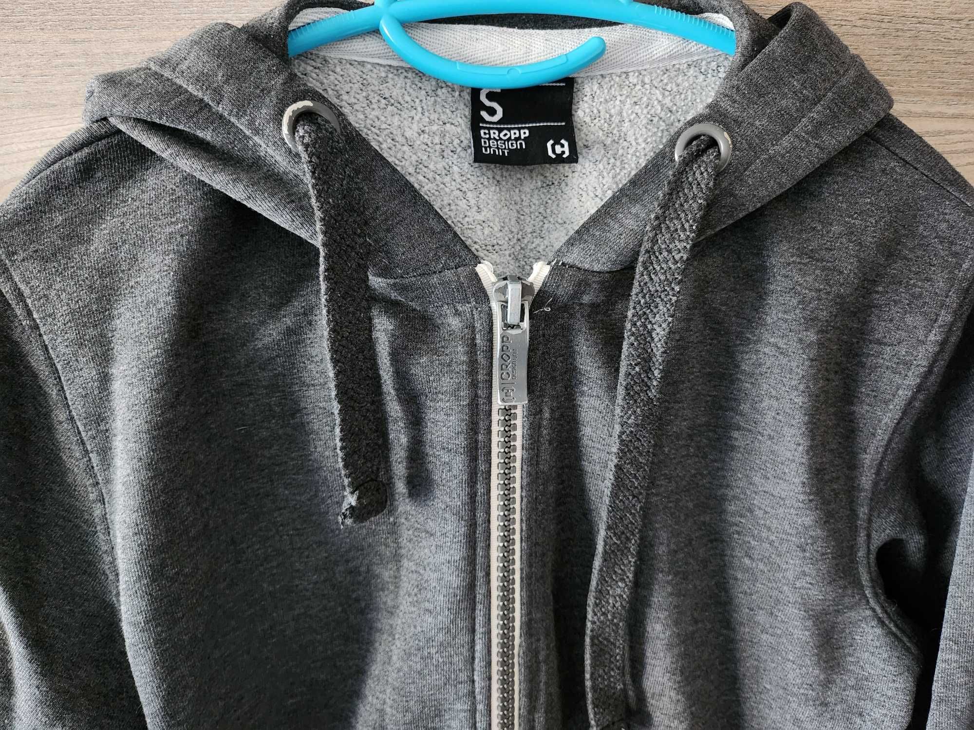 Bluza rozpinana z kapturem CROPP, ciemnoszara, rozm. S