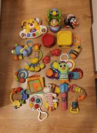 Zestaw zabawek dla niemowląt - grzechotki, piszczałki i inne