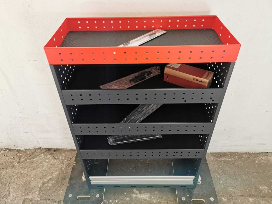 Regał samochodowy serwisowy zabudowa serwisowa warsztatowa PÓŁKI WURTH