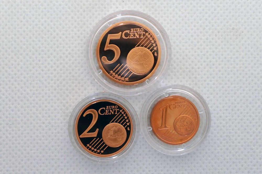 Moedas 1-2-5 Euro Cent Mónaco, 2005, PP - PROOF 35.000ex