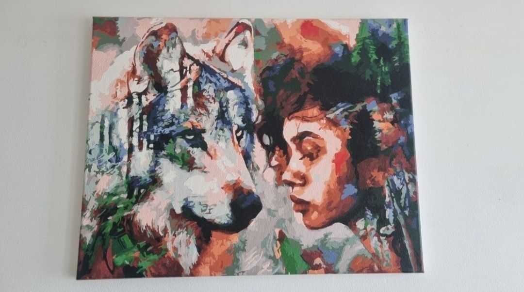 4 obrazy ręcznie malowane na płótnie 40cm x 50cm