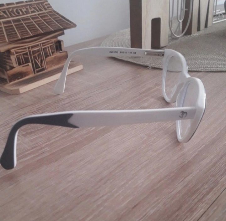Nowe damskie oryginalne okulary Eva Minge biało szare  antyrefleksy