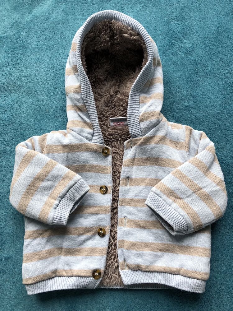 Bluza niemowlęca z futerkiem rozmiar 0-3 miesiące