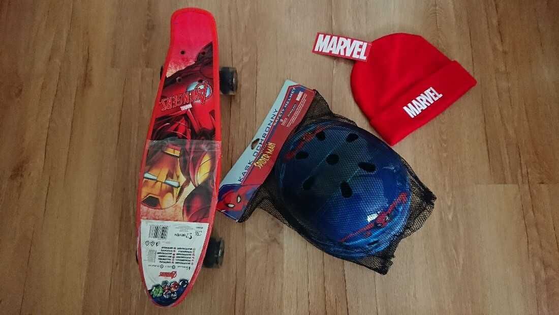 Deskorolka,+Kask MARVEL +czapka Marvel. Nowe.