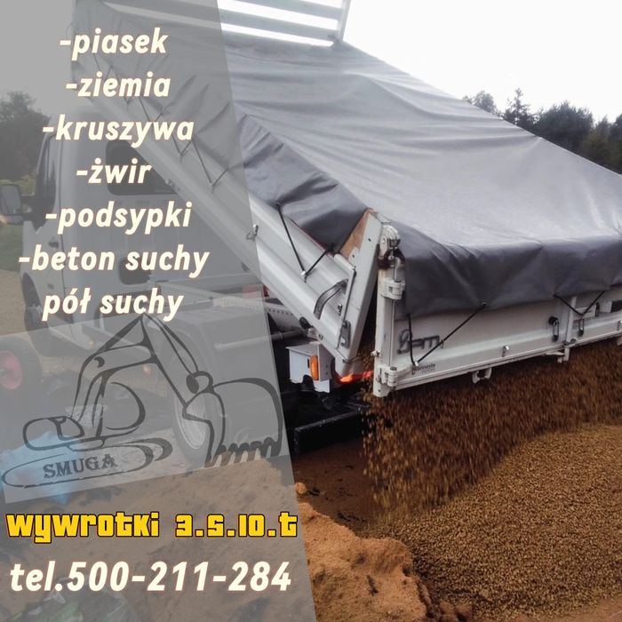 Piasek Żwir Dolomit Beton Podsypka Ziemia Gruz Cement podsypka PCP