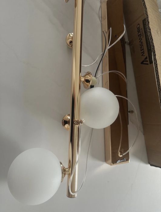 Żyrandol kule, rozowe zloto