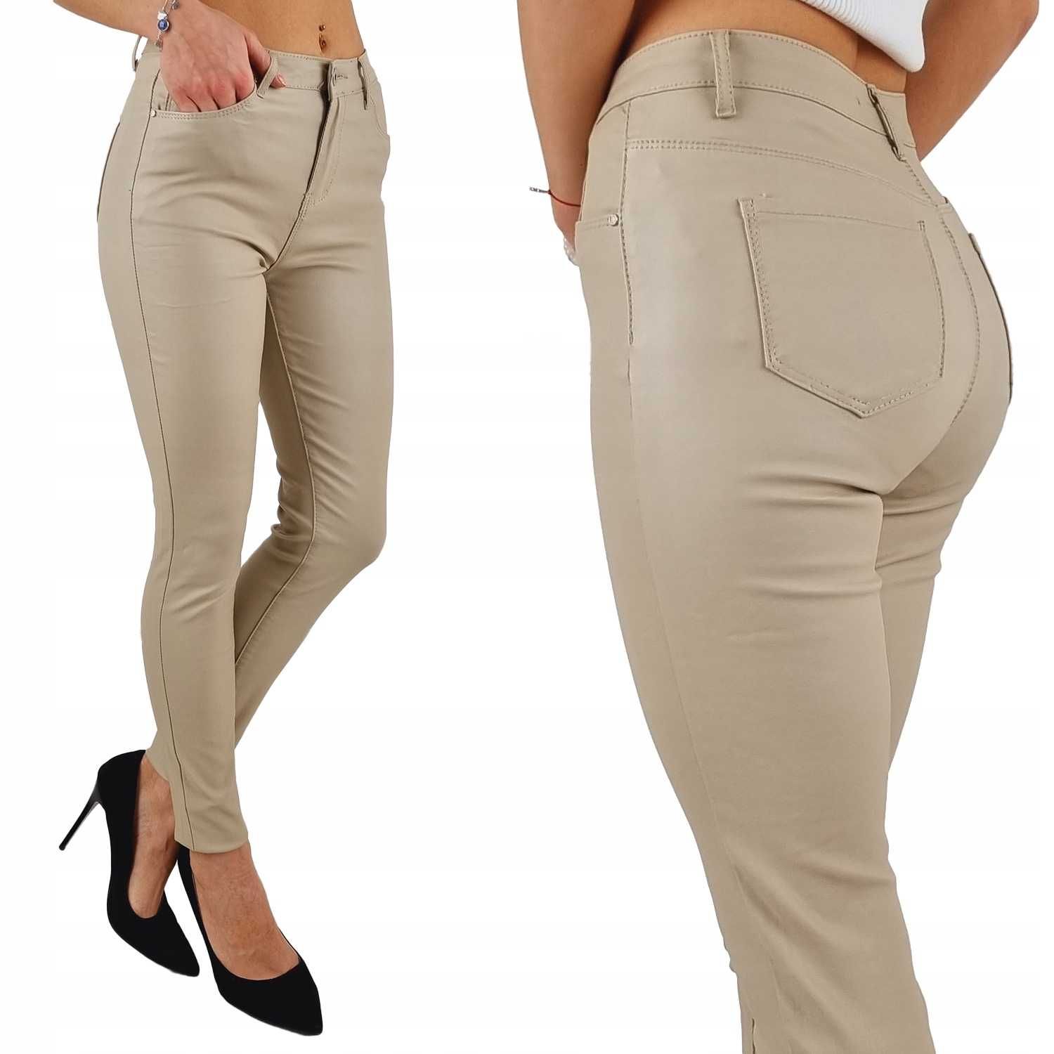 NOWE Spodnie damskie woskowane Daysie skinny rozm 44