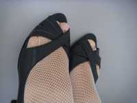 czarne skórzane buty czółenka baleriny mokasyny sandały nr 37